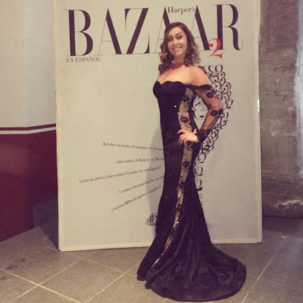 CarOlé Flamenco in a black gown at Harper's Bazaar