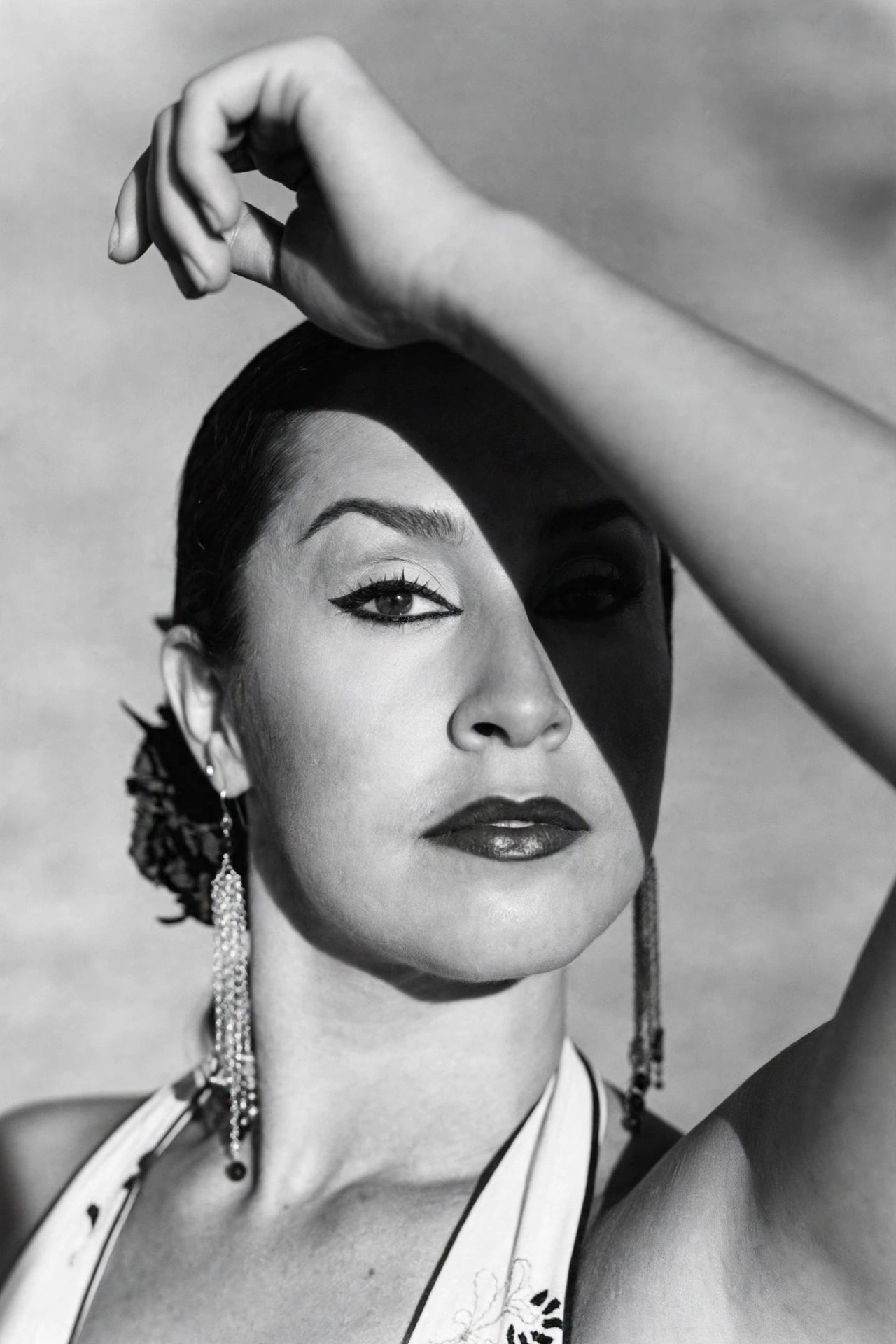 CarOlé Flamenco black-and-white dramatic headshot