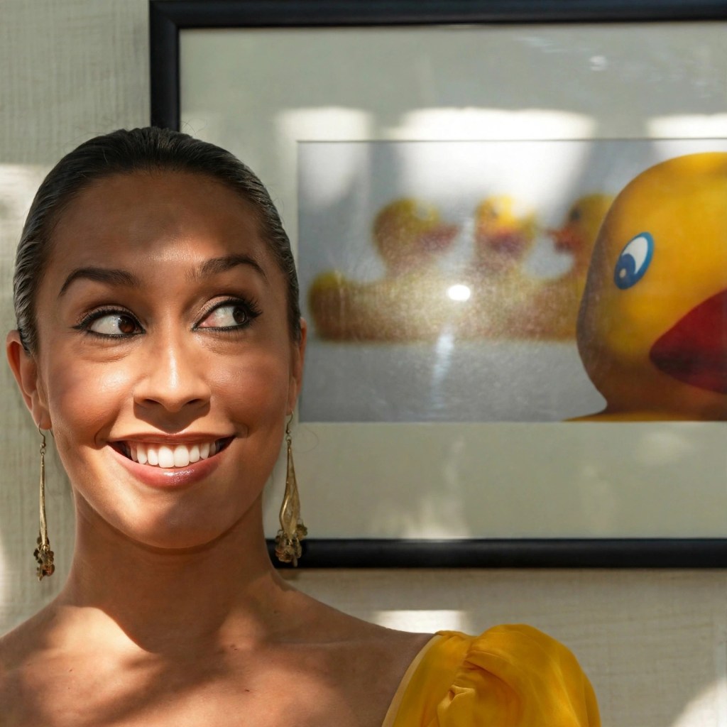 CarOlé Flamenco comedy portrait with rubber duck painting